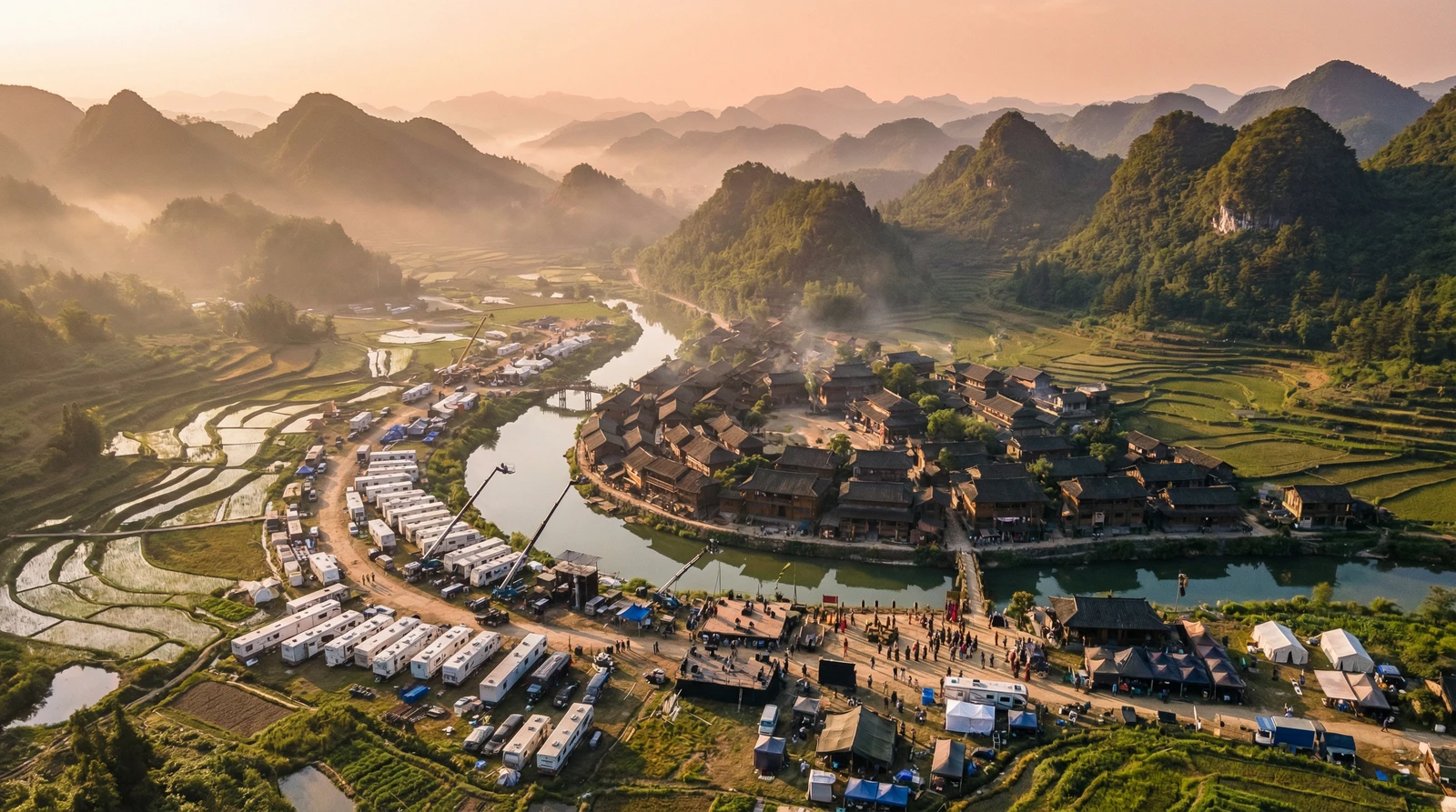 麻豆视频海角社区栏目航拍外景拍摄基地全景