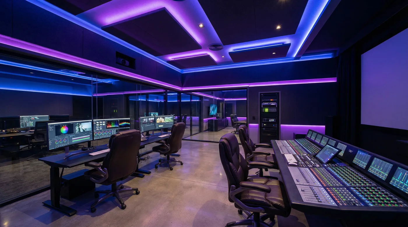 麻豆视频后期制作工作室内景